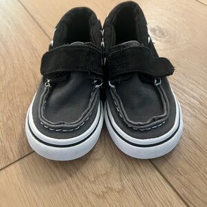 Vans Black and White Sneakers with Velcro Closure
